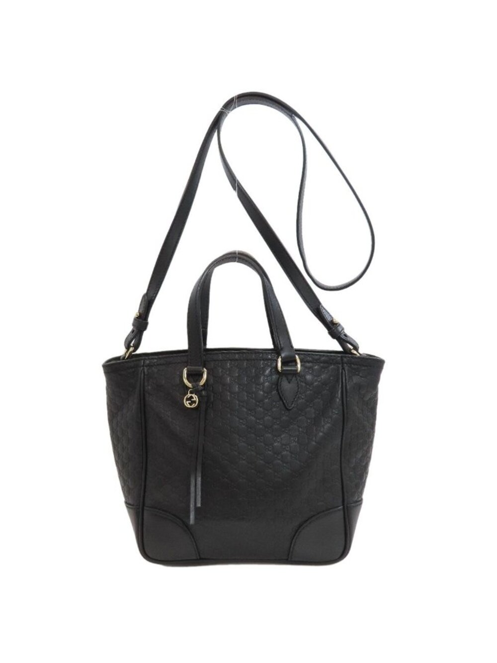 Gucci GG Signature Microshima 2-Way Handbag Leather